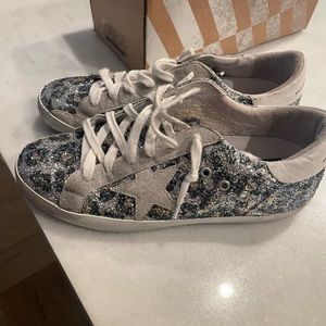 Golden goose leopard glitter sneakers